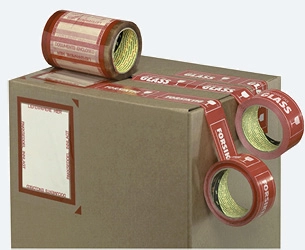 Etikett på en pappeske