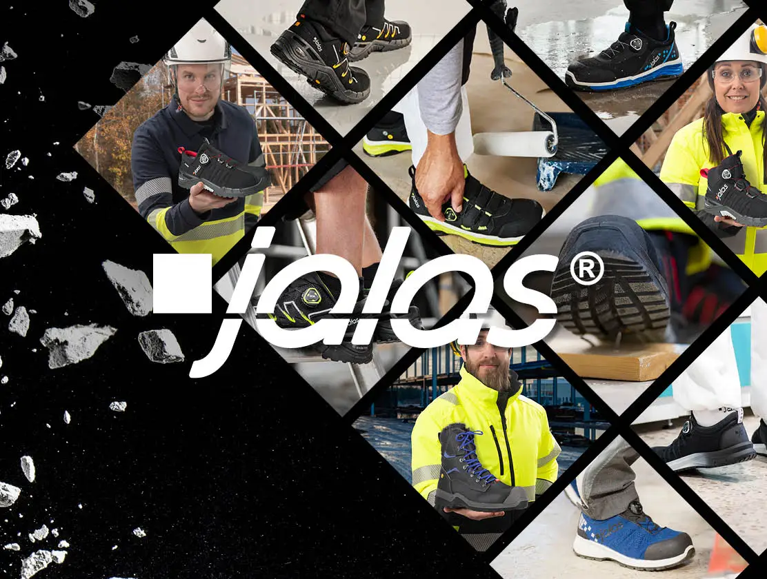 Kollasj av diverse vernesko og arbeidssko fra Jalas