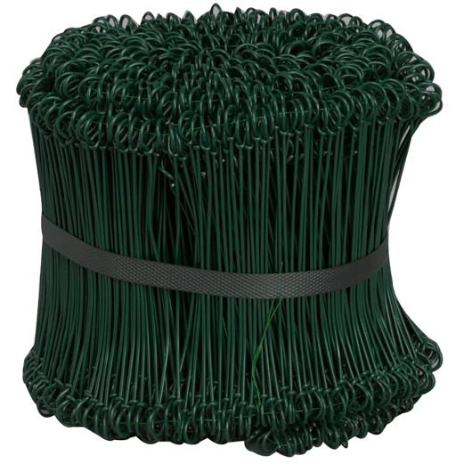 Sekketråd 150mm plastet grønn (1000)