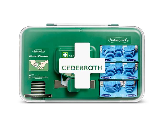 Dispenser CEDERROTH m/inn. sårskader blå