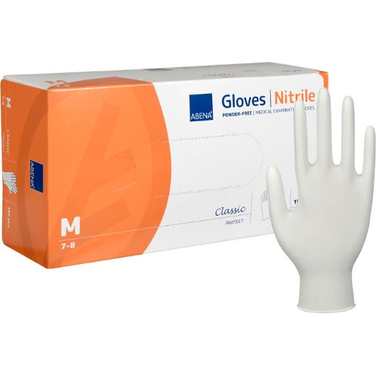 Hanske ABENA C.P nitril u/p M hvit(150)