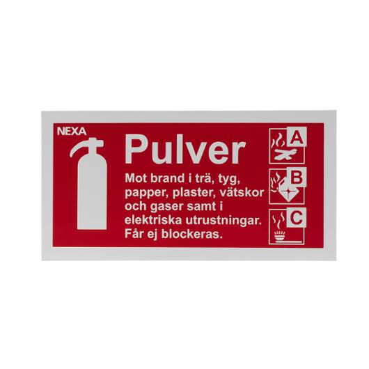 Skilt NEXA Pulver 20x10cm rød