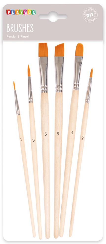 Penselsett PLAYBOX rund og flat (6)