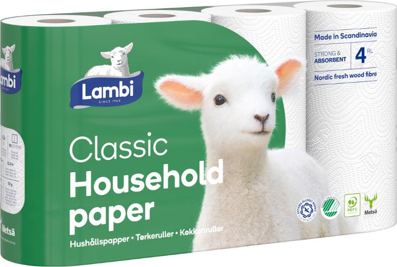 Kjøkkenrull LAMBI 2L 12,3m hvit (4)