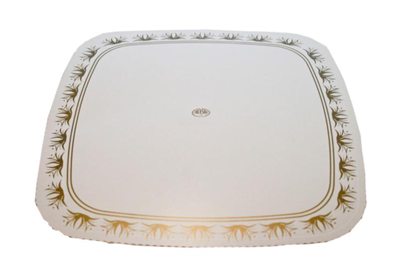 Kakebrett 33x33cm gulldekor (250)