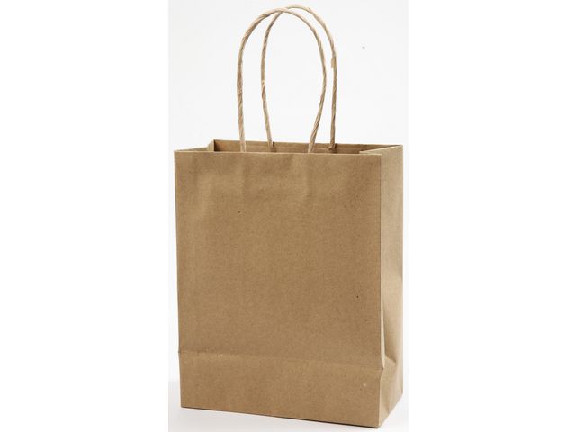 Papirpose 23x18x9cm med hank natur (10)