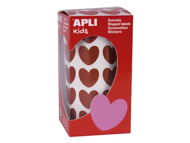 Stickers APLI hjerte rød 20x18mm (900)