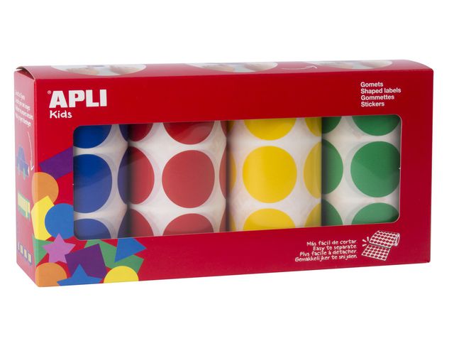 Stickers APLI blå/rød/gul/gr. (4)
