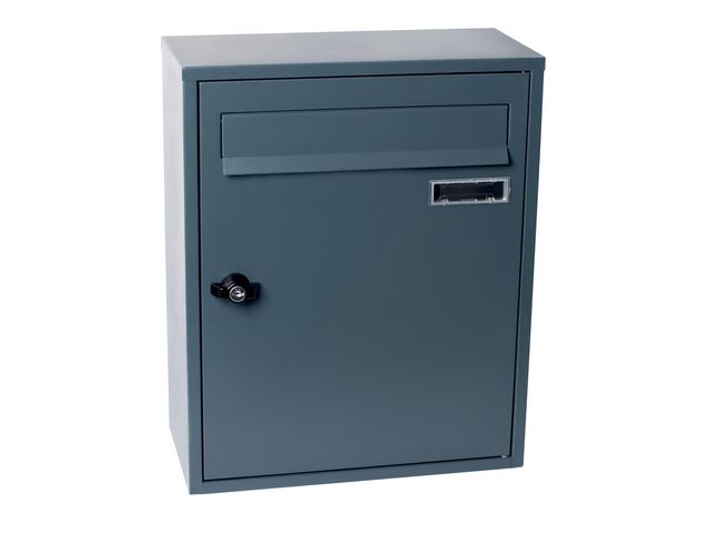 Postkasse PAVO 15x32,5x40cm m/lås grå