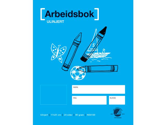 Arbeidsbok 17x21 80g ulinjert
