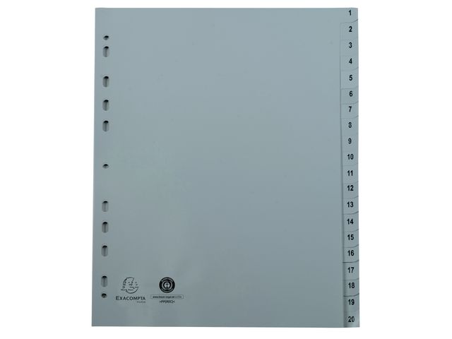 Register EXACOMPTA FOREVER A4 1-20 grå
