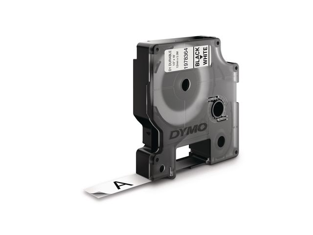 Tape DYMO D1 12mm x 5,5m sort/hvit