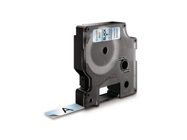 Tape DYMO D1 12mm x 7m sort/klar