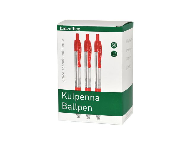 Kulepenn B.N.T 0,7mm rød (50)
