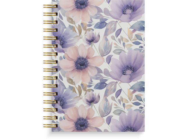 Spiralbok BURDE A5 Flowers lilla