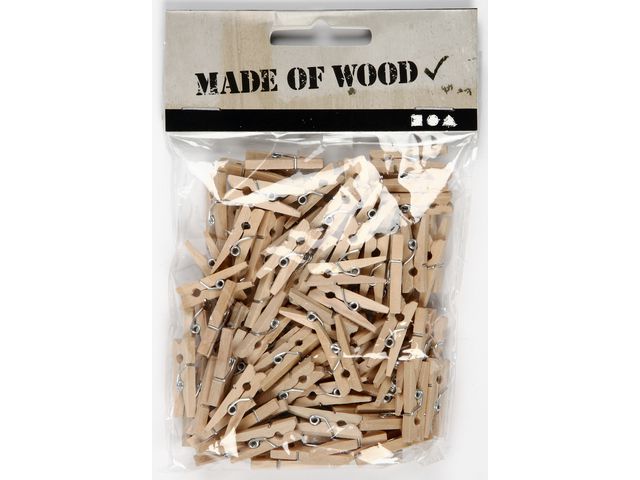 Klesklype mini i bjørk 25x3mm (100)