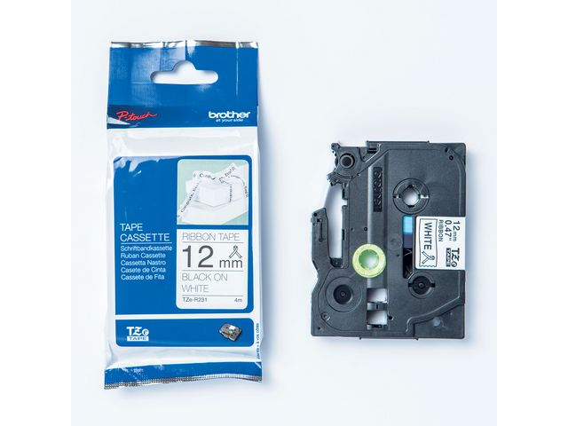 Silkebånd BROTHER TZe-R231 12mmx4m s/h