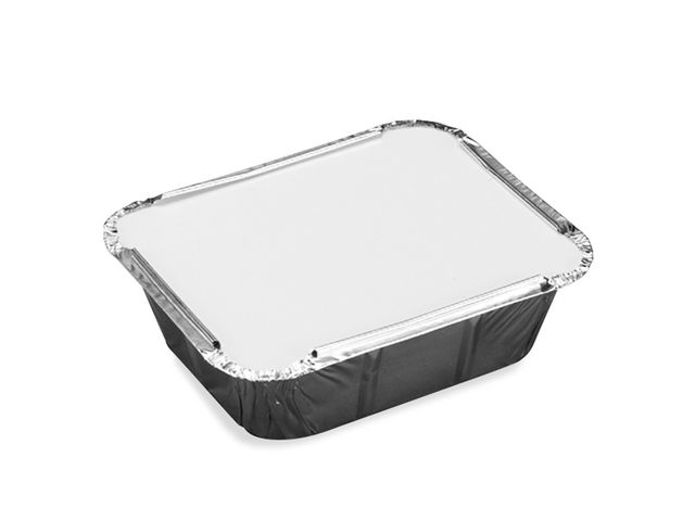 Aluminiumsform m/lokk rekt 450ml (50)