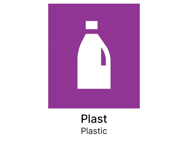 Kildesorteringsetikett Plast