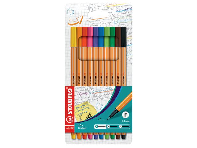 Fiberpenn STABILO Point 88 ass (10)