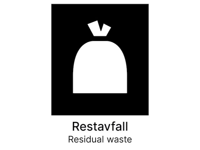 Kildesorteringsetikett Restavfall