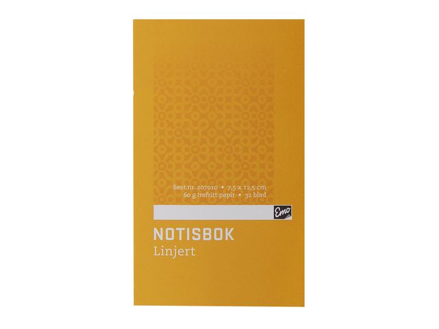 Notisbok EMO 7,5x12cm 60g 32blad linjer