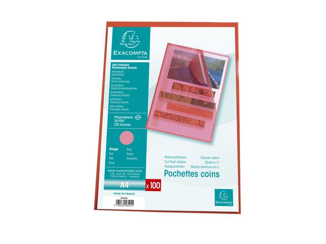 Plastomslag EXACOMPTA A4 120my rød (100)