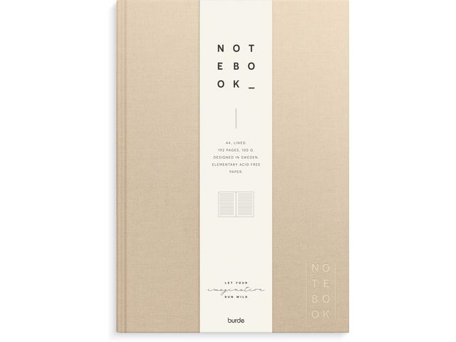 Skrivebok BURDE A4 linjer beige