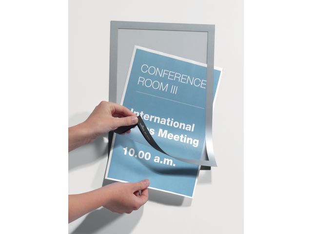 Ramme DURAFRAME A4 magnet sølv (10)