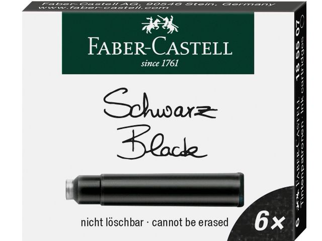 Blekkpatron FABER CASTELL sort (6)