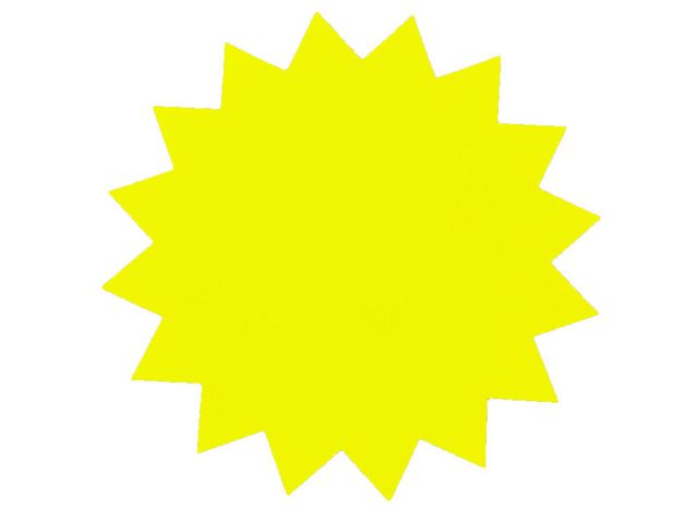 Salgsplakat stjerner 18cm/300g n.gul 20p