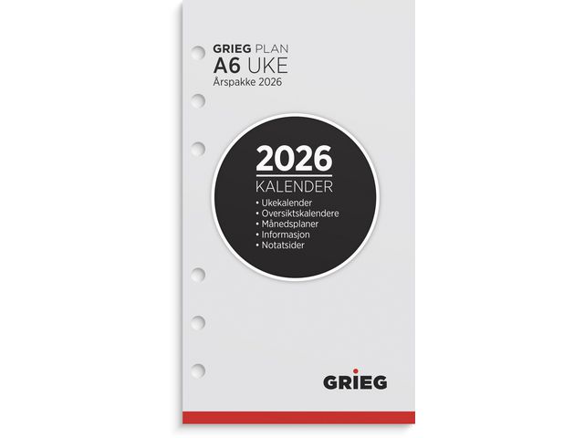 Årspakke GRIEG A6 2026 uke