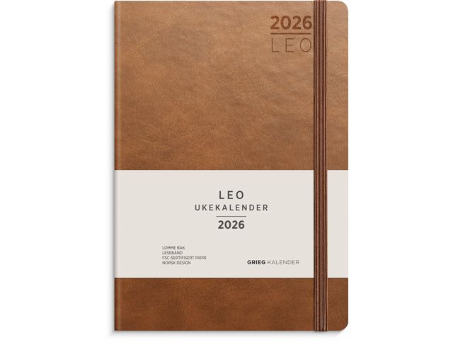 Ukekalender GRIEG Leo A5 Lite 26 cognac