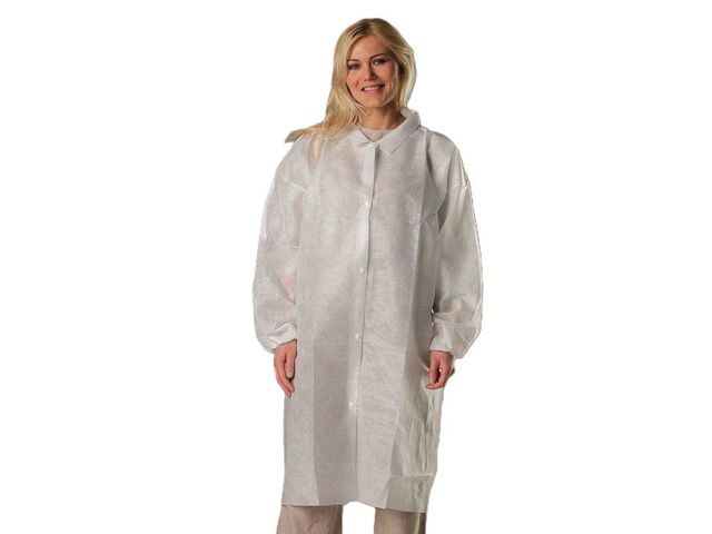 Besøksfrakk GRANBERG non-woven hvit