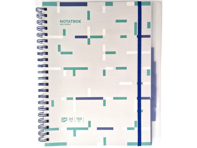 Notatbok EMO A4 indeks 150 blad ass