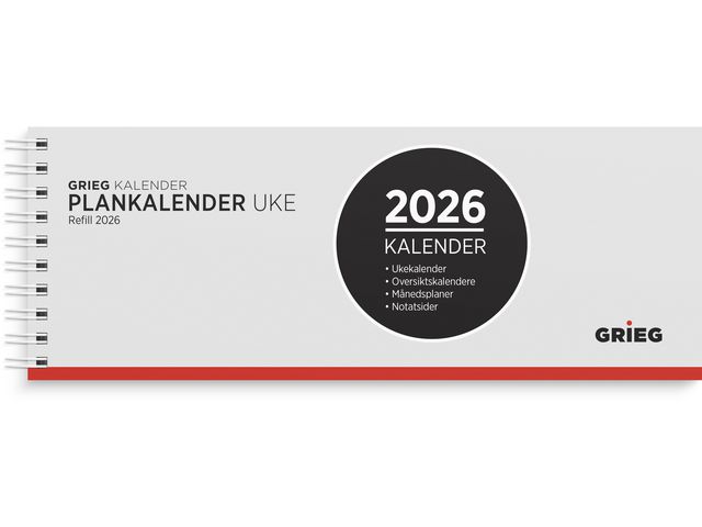 Plankalender GRIEG 2026 spiral