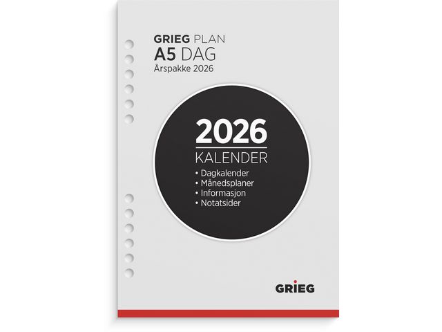 Årspakke GRIEG A5 2026 dag