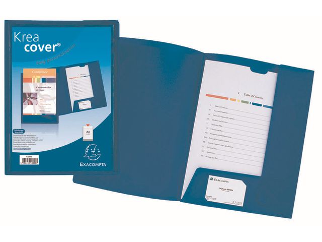 Klaffmappe EXACOMTA A4 PP 2kl innsti blå