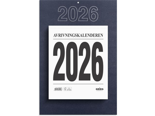 Avrivningskalender GRIEG 26 stor m/plate