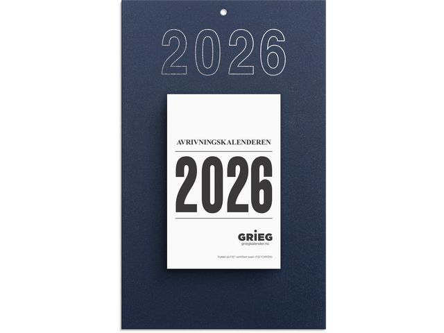 Avrivningskalender GRIEG 26 med. m/plate