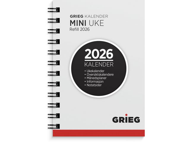 Lommekalender GRIEG Mini 2026 refill