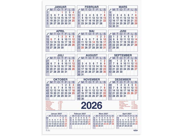 Plakatkalender GRIEG 2026 59x80 cm