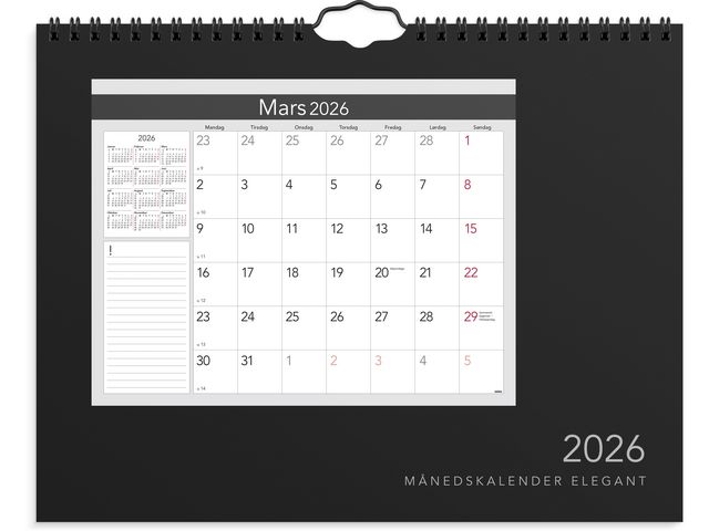 Månedskalender GRIEG 2026 Elegant