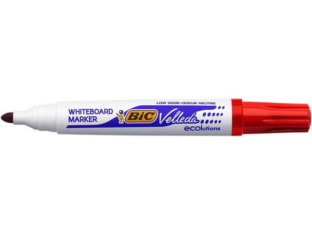 Whiteboardpenn BIC Velleda 1701 rund rød