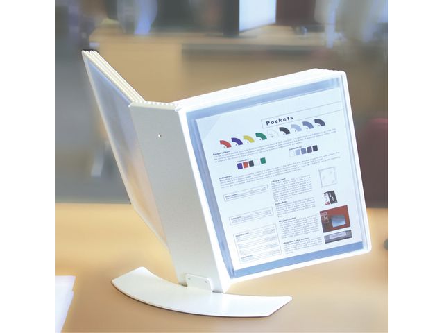 Bordstativ TARIFOLD A4 10 lommer hvit