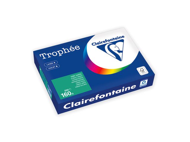 Kopipapir TROPHEE A4 160g mørkgrønn(250)
