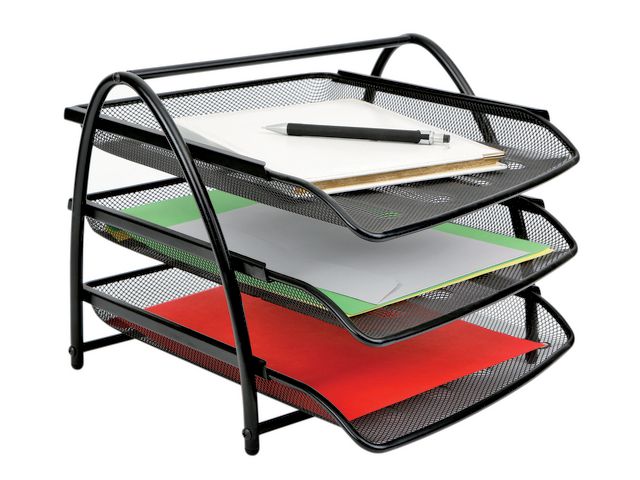 Brevkurv ALBA 3 hyller mesh sort