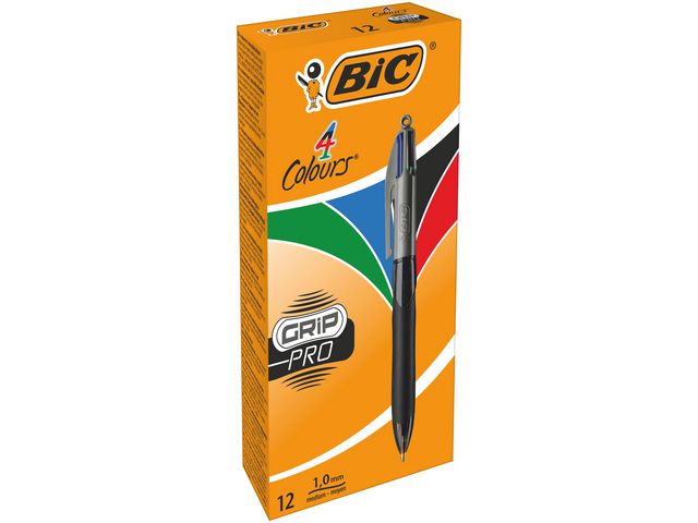 Kulepenn BIC 4 farger M grip pro