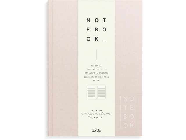 Skrivebok BURDE A5 linjer rosa