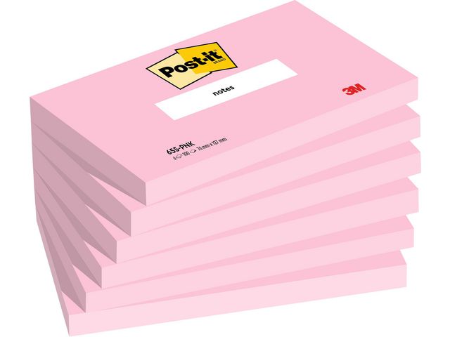 Notatblokk POST-IT 76X127 rosa(6)